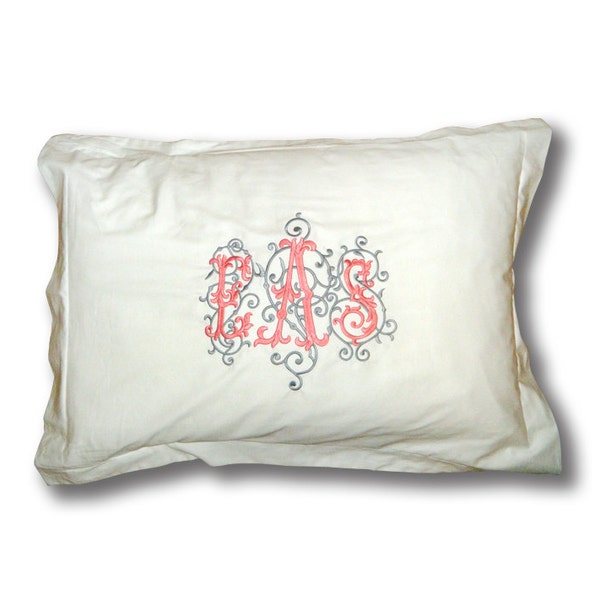 Monogram Pillow Sham Etsy