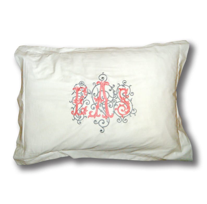 Monogrammed Pillow Sham Etsy