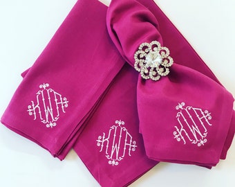 Monogrammed Color Hemstitch Napkin - Set of Four