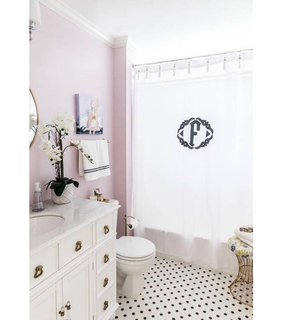 Monogrammed Applique Shower Curtain Etsy