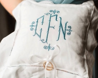 Monogrammed Ring Bearer Pillow