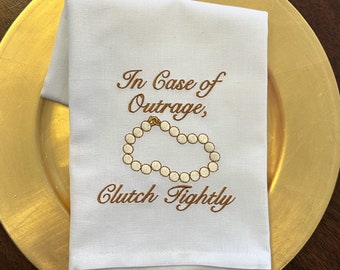 Clutching My Pearls Guest Towel