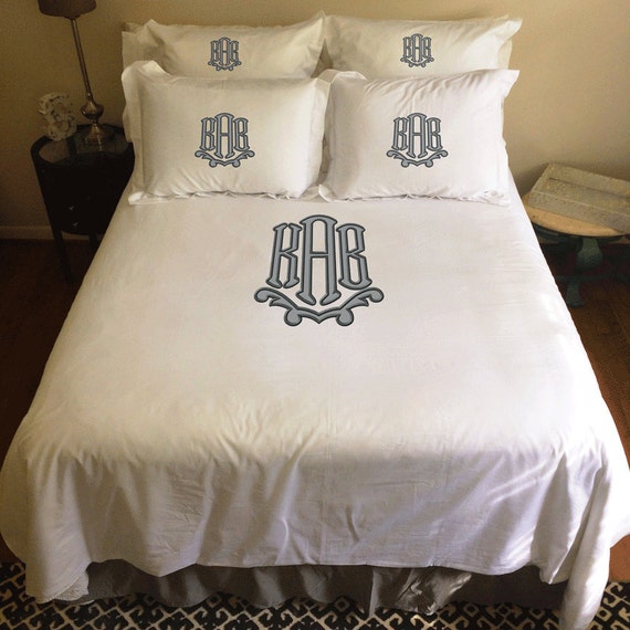 Applique Monogrammed Duvet Set Etsy