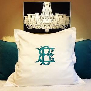 Euro Sham-appliqué met monogram