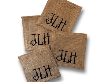 Monogrammed Burlap Coasters (set of four)