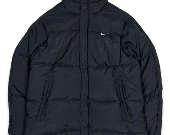 Vintage 1980s-1990s Nike Black and White Winter Pull Over Puffer