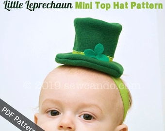 Little Leprechaun Mini Top Hat Headband PDF Pattern