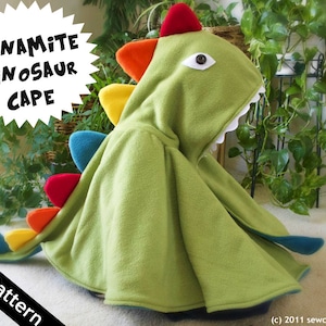 Baby & Kids Two Size Dynamite Dinosaur Dragon Play Halloween Costume Cape PDF Pattern