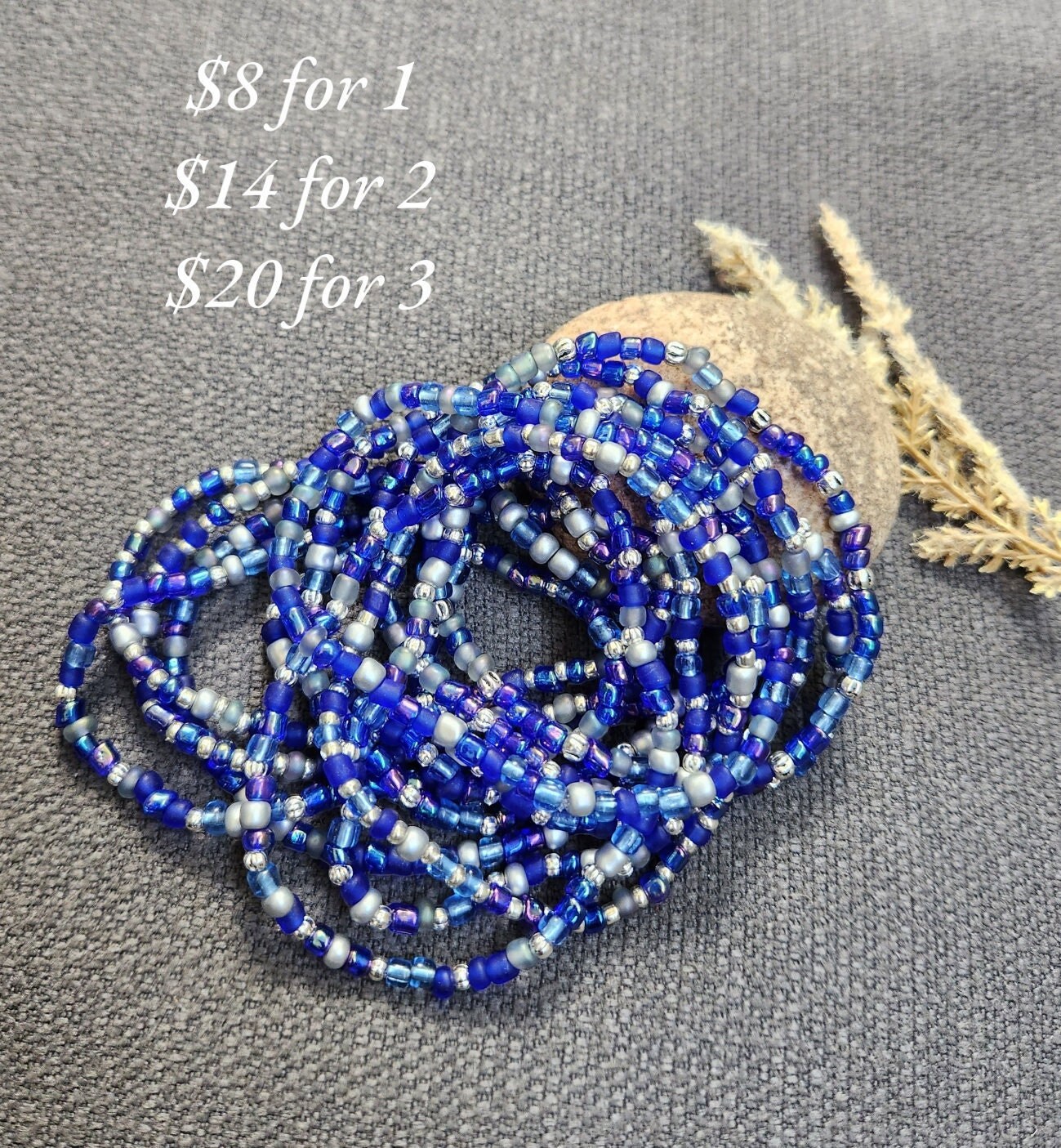 Trade Bracelet, Giant Seed Bead I Got the Blues Etsy