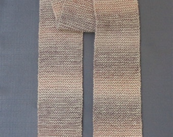 Handknit Scarf - Neutral Tones Gradient