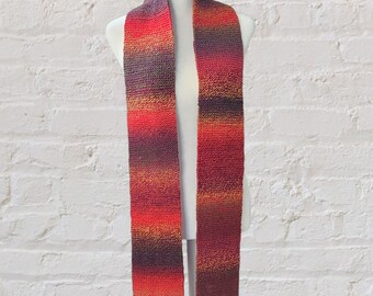 Handknit Scarf - Warm Tone Rainbow Gradient - Etsy