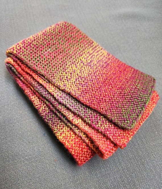 Hand Knitted Vintage Rainbow Scarf Muffler - Etsy