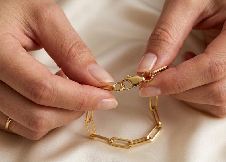 14K Solid Gold Paperclip Necklace Extender: Adjustable Bracelet Extension 14K Real Gold 1' 1.5' 2' 2.5' 3' 3.5' 4 inches Length Paperclip Extenders, Rectangle Chain Necklace Bracelet Extensions, Layering Chain Extender, Adjustable Extension,