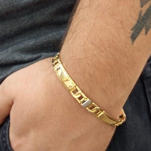 14K Real Gold Elegant Mens Bracelet