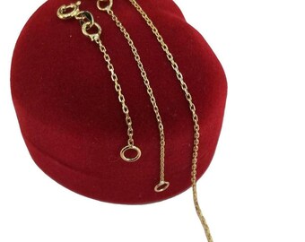 thumbnail image 2 of 14k Solid Yellow Gold 1mm Cable Chain Extender Necklace – 1 To 10 Inch – Made In USA 2 of 6