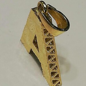 Colgante inicial A B C de oro real de 14 quilates, collar con inicial 3D personalizado, colgante con inicial hecho a medida, regalo para tus seres queridos, collar con inicial