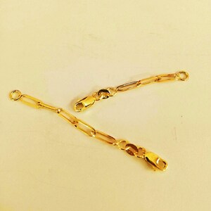 14K 本物のゴールド ペーパークリップ エクステンダー、ゴールド エクステンション、長さ 1 フィート、1.5 フィート、2 フィート、2.5 フィート、3 フィートのゴールド エクステンダー、調節可能なゴールド ネックレス チェーン ブレスレット エクステンション