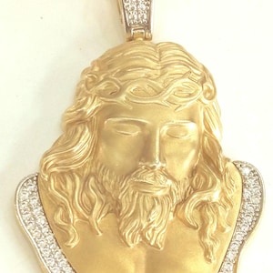 14K Real Solid Gold Jesus Face Pendant, Gold Handmade Jesus Pendant, Christ Jeus Pendant, Religious Christian Jesus Pendant, Great Gift