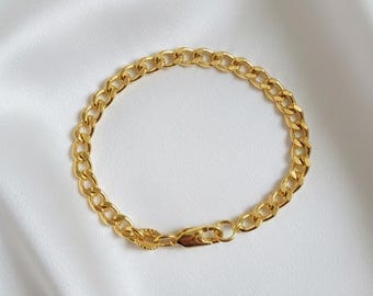 14K Gold Cuban Curb Exterder Necklace Bracelet Adjustable Extension