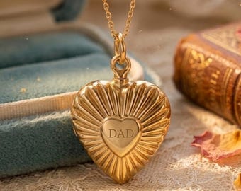 Collana con urna cineraria a forma di cuore in oro massiccio 14 carati, ciondolo commemorativo, gioiello portacenere