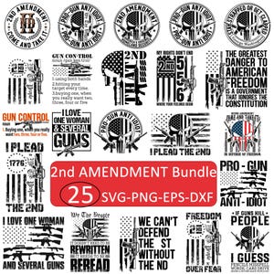 Pacchetto SVG del 2° emendamento patriottico: design per maglietta con bandiera americana (download digitale)