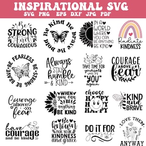 InspirierendeSvg-Bundle Positives Zitat svg Affirmation svg Niedliches inspirierendes svg, Sprichwort-Svg, Png-Dateien