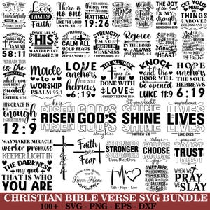 Inspirational Bible Verse SVG Bundle: Christian Religious Quotes (Digital Download)