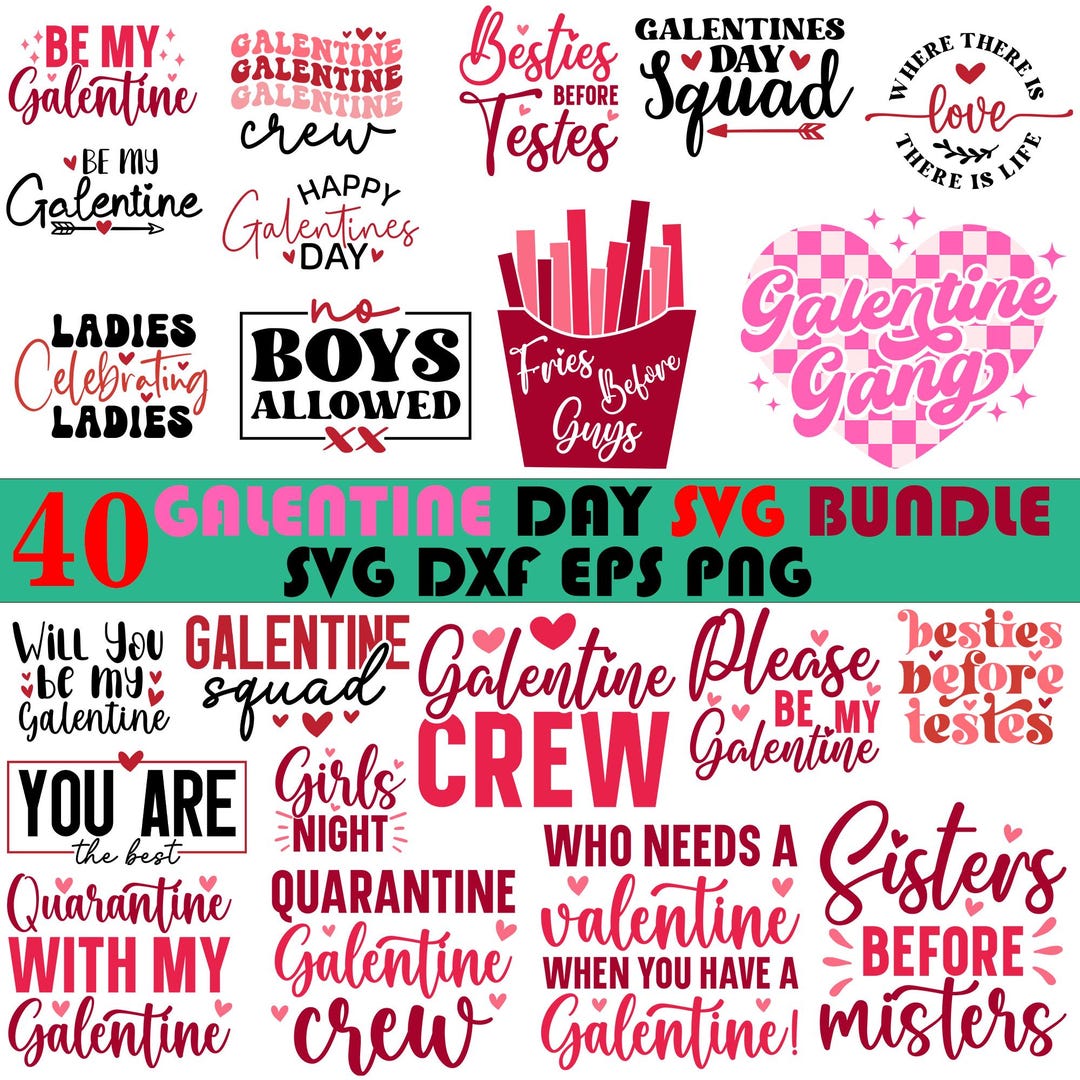Galentines Day Svg Bundle - Galentine Squad Svg - Galentines Svg for ...