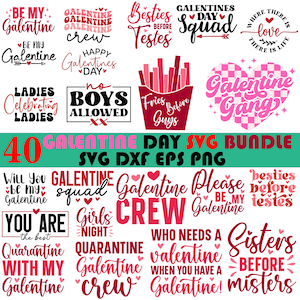Galentiner-Tag-Svg-Bundle - Galentiner-Squad-Svg - Galentines-Svg für Shirts - Glücklicher Galentiner-Tag - Galentiner-Cricut-Svg