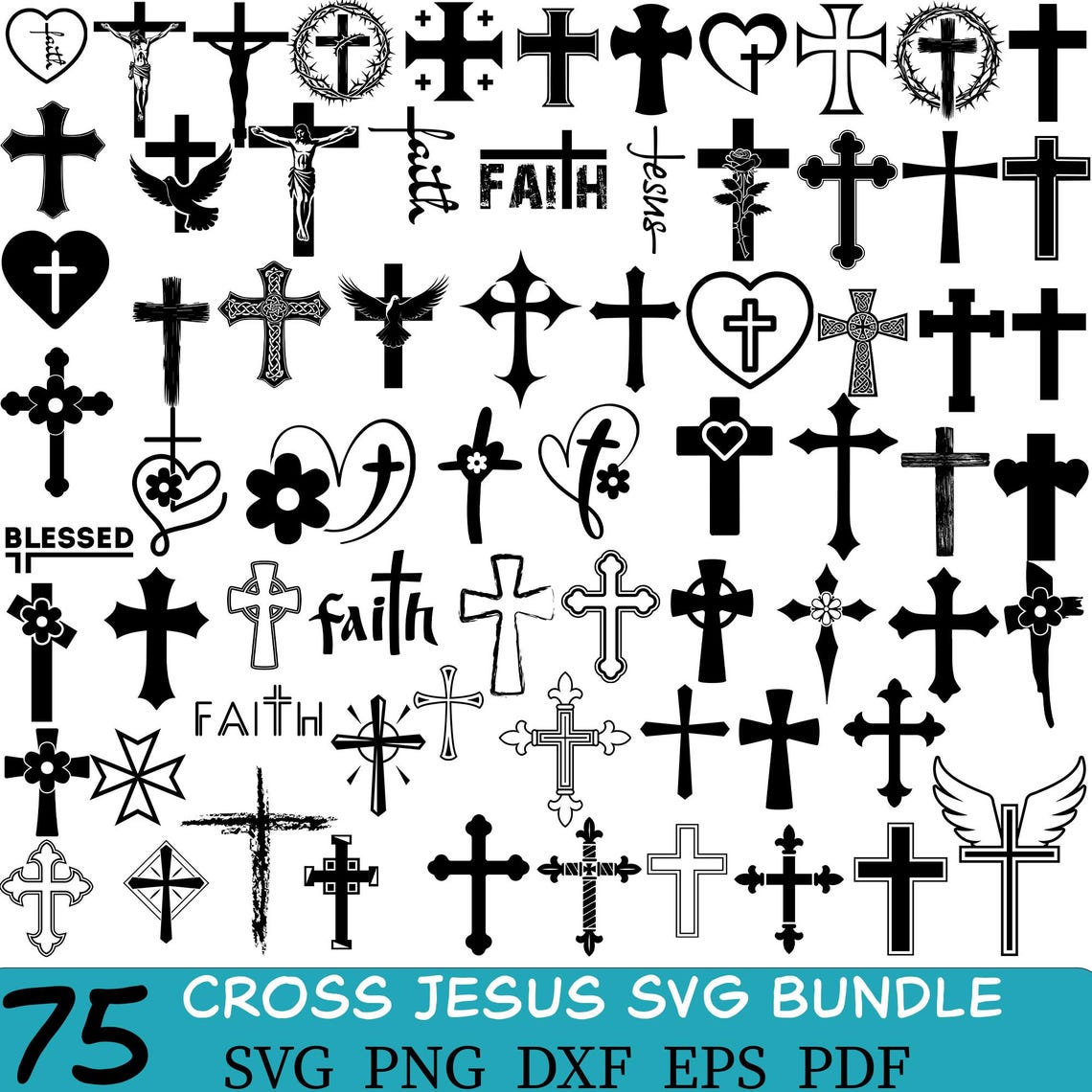 Cross Svg Bundle, Christian Svg, Cross Png, Faith Cross Svg, Distressed ...