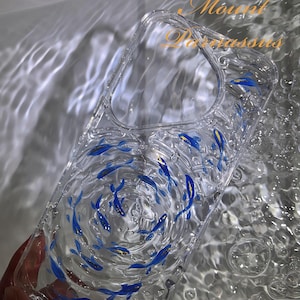 3D-telefoonhoesje waterrimpelhars met blauw goudvisontwerp - uniek geluksontwerp voor alle merken, stijlvolle iPhone- en Android-hoesjes