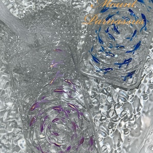 3D-telefoonhoesje waterrimpeling hars met meerdere goudvissen paars ontwerp - uniek geluksontwerp voor alle merken, stijlvolle iPhone- en Android-hoesjes