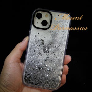 Silver Glitter Liquid Phone Case | Flowing Sand Effect | Custom for iPhone Models | Sparkly Elegant Design