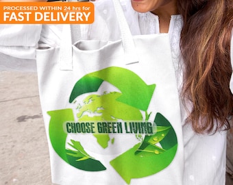 Välj ett grönt liv, miljövänlig återvinningsdesign | Hållbar jordgrafik för miljömedvetenhet