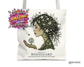 Blommig jordgudinna tygväska: Återanvändbar miljövänlig canvasväska