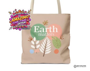 Earth Matters blommig tygväska: Miljövänlig återanvändbar shoppingväska