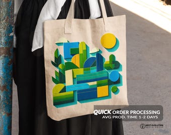 Modern konstduksväska: Miljövänlig återanvändbar shoppingväska