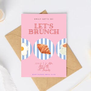 Geburtstagsbrunch Einladungskarte, Brunch Einladung, Einladungskarte Brunch, Mädels Brunch, Freundinnen Brunch Einladung