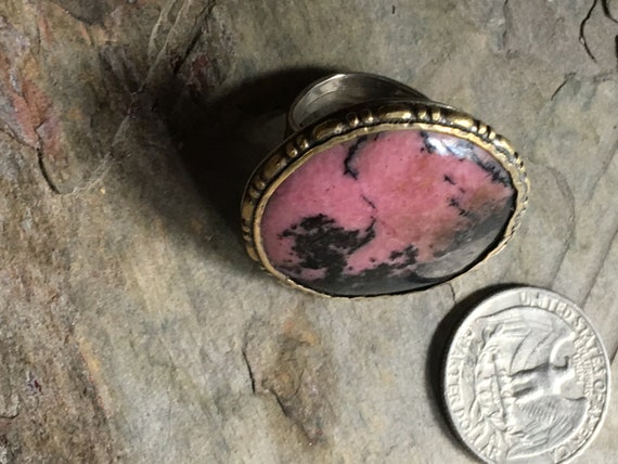 Bold Statement Rhodolite Ring in Sterling Silver - image 2