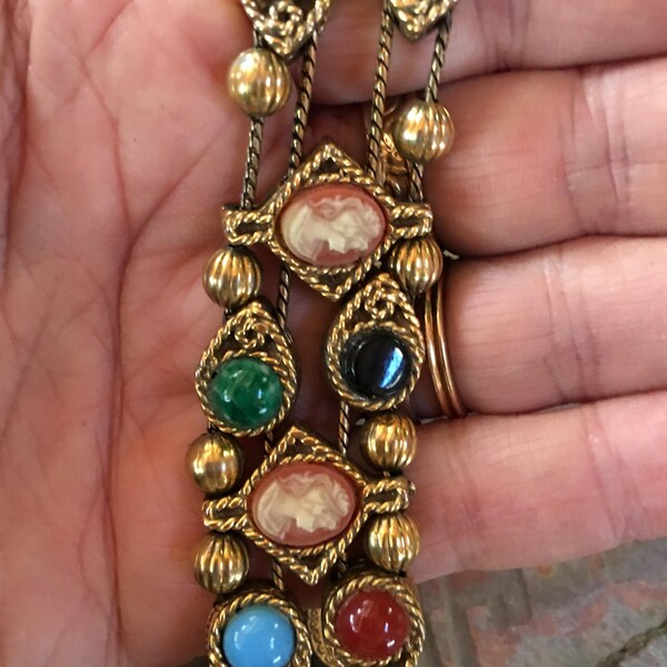 Fabulous Vintage Multi-Stone and Cameo Bracelet