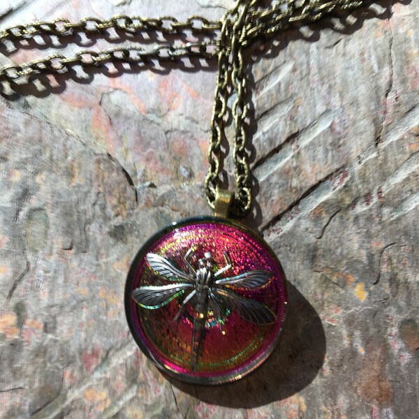 Irridescent Dragonfly Necklace