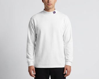 White Mockneck Shirt with NY Football Logo