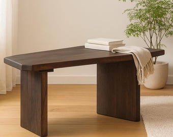 Japandi Coffee Table, Handmade Oak Wood Table, Modern Minimalist Sofa Table, Scandinavian Living Room Decor, Eco Friendly Furniture