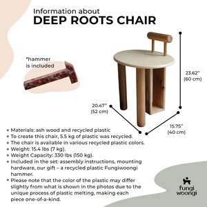 Designer Wood Chair With Seat Made From Recycled Plastic and Storage ...