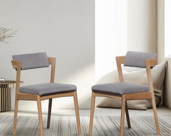 Set of Two Dining Chairs, Pair of Handcrafted Chairs, Dining Chairs Set of 2, Set of Wood Chairs, Furniture Set, Minimalist Designer Chairs