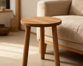 Handmade Oak Step Stool, Modern Scandinavian Plant Stand
