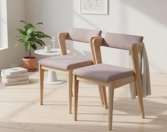 Comfortable Wooden Chair – Solid Oak Dining Or Kitchen Seat, Modern Armchair Design, Scandinavian Style Furniture For Home Decor