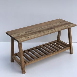 Shoe Storage Bench, Natural Wood Bench, Handmade Entry Bench with Storage for Shoes, Solid Wood Long Storage Bench, Designer Stool Bench