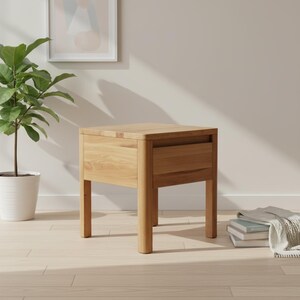 Modern Wood Bedside Table, Handmade End Table For Sofa Or Bed, Stylish Wooden Nightstand with Drawer, Cozy Scandinavian Home Decor