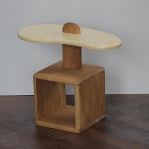 Set of Handcrafted Furniture, Pair of Chair and Coffee Table, Designer Furniture, Recycled Plastic Furniture, Natural Oak Wood Furniture
